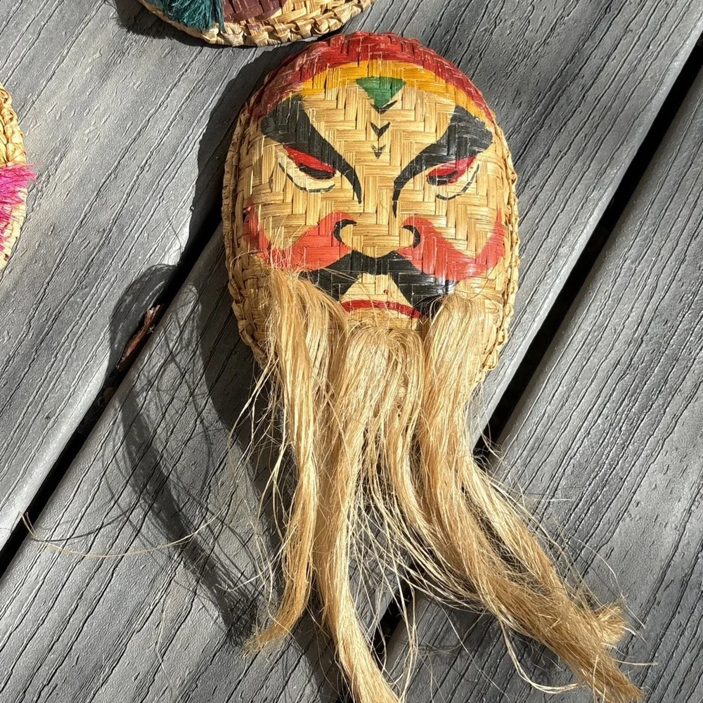 Set of 4 Vietnamese Basket Weave Masks 6